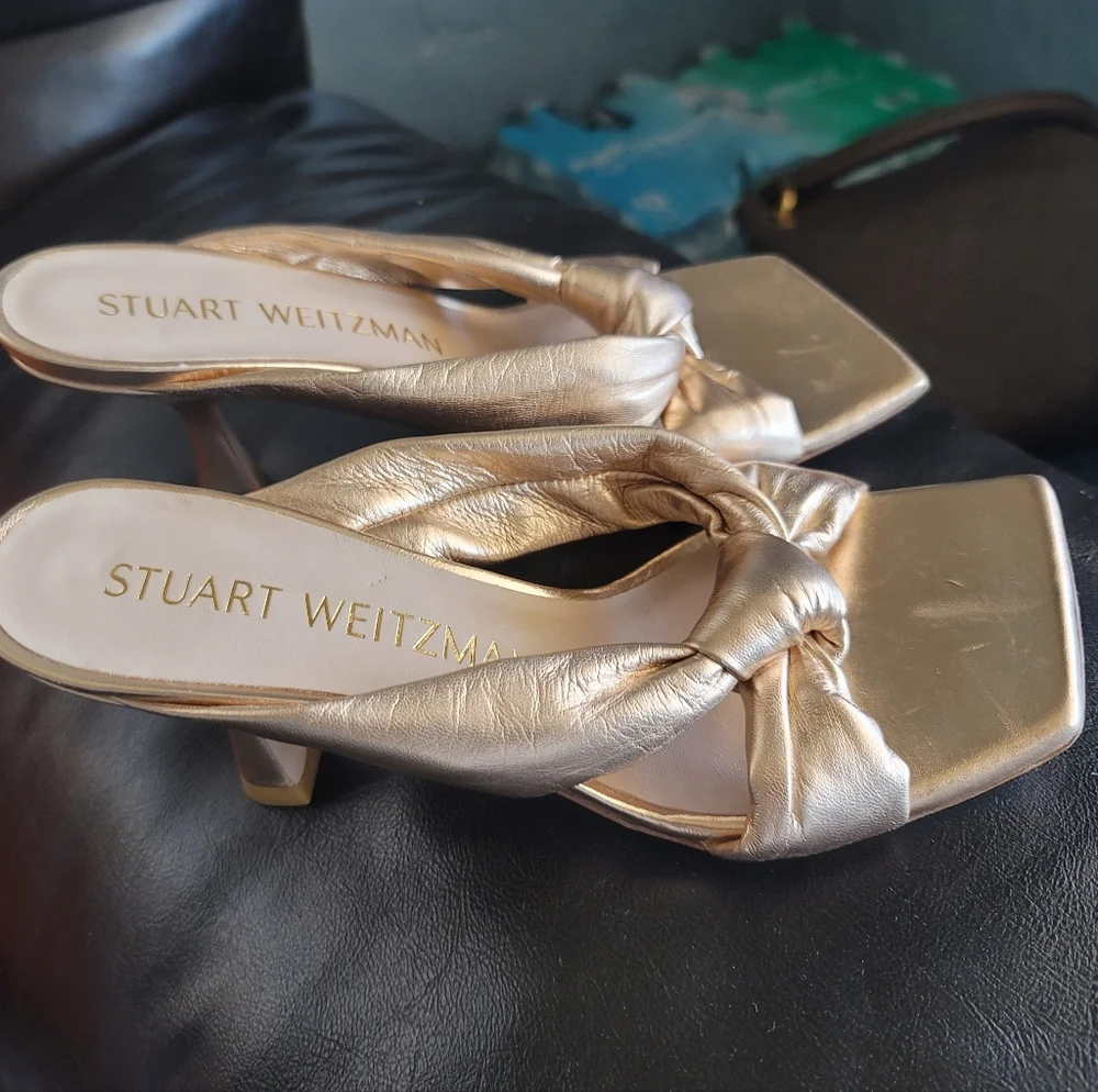 Stuart Weitzman Metallic Slides - Picture 3 of 10